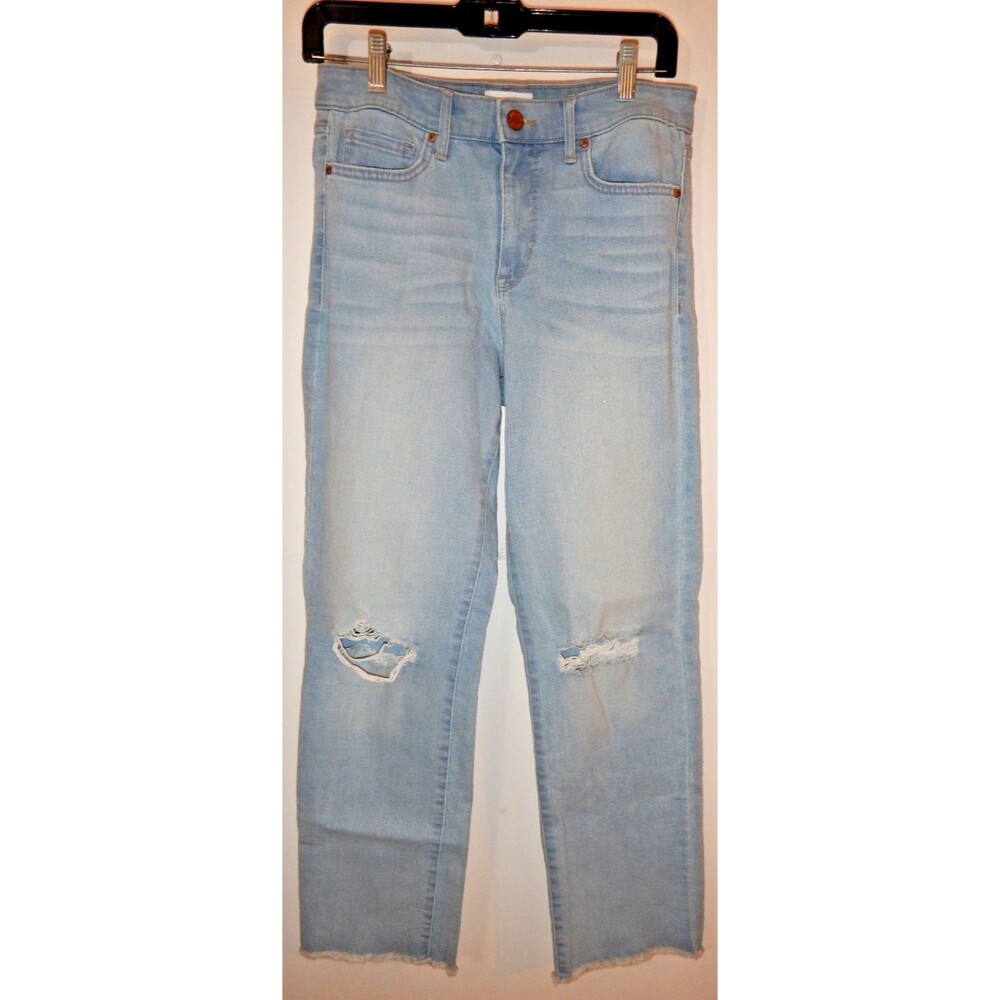 William Rast Jeans Size 28 Light Wash Distressed Knees Raw Hem